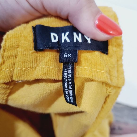 DKNY Toddler girl size 6x mustard overall dress - Picture 9 of 9